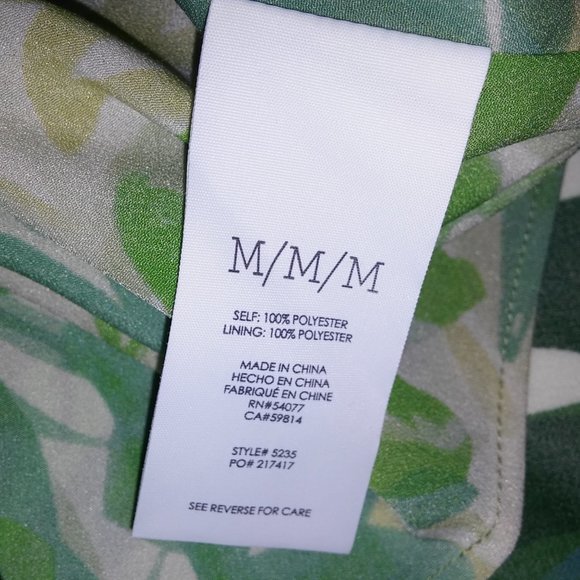 CAbi Green and Blue Leaf Print Midi Dress - Picture 10 of 10